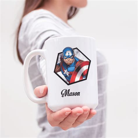 captain america mugs personalized avengers marvel mug etsy