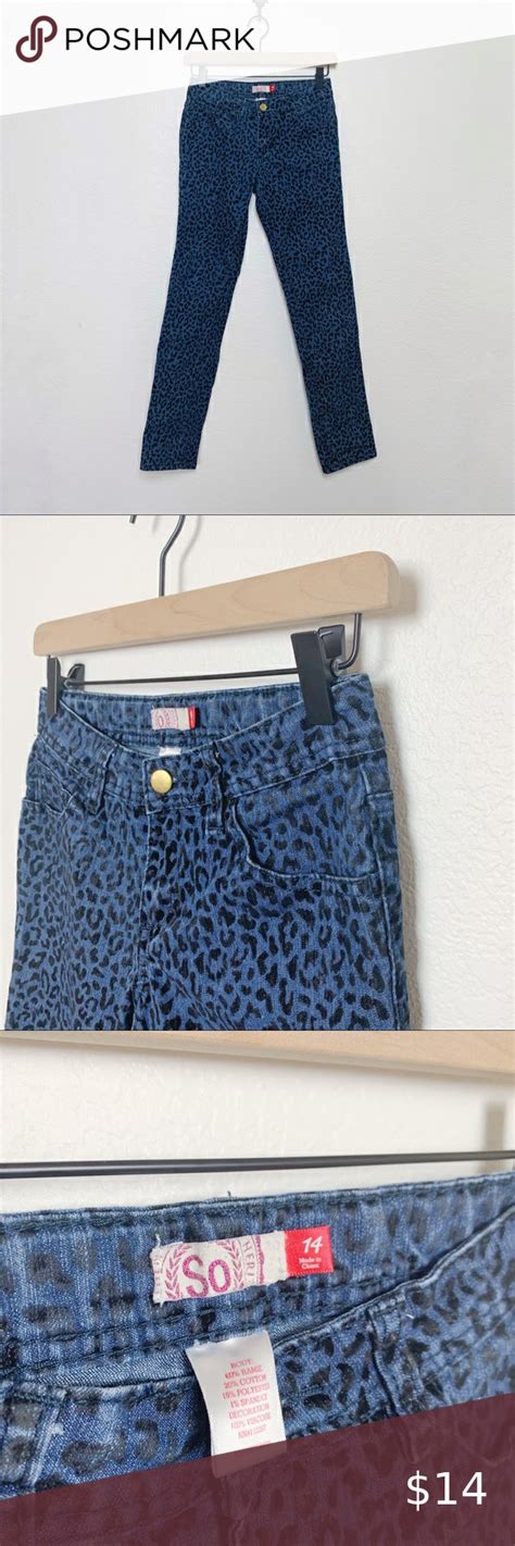 SO Leopard Print Skinny Jeans Girls Size 14 Printed Skinny Jeans