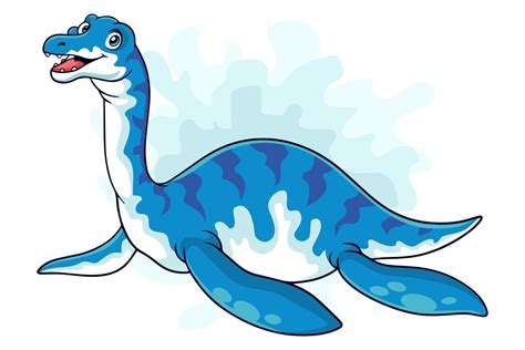 Cartoon Dinosaur Plesiosaurus On White Background 16556634 Vector Art