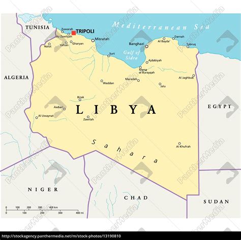 Libya Political Map Stock Image 13190810 Panthermedia Stock Agency