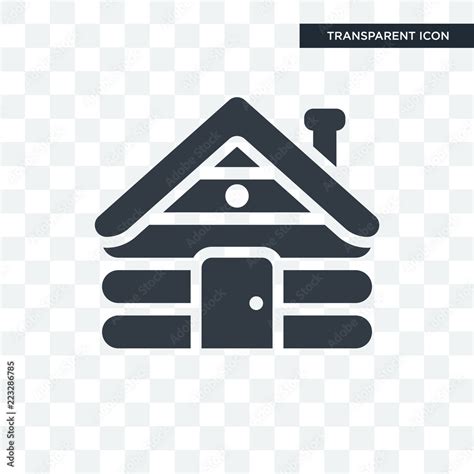 Cabin Vector Icon Isolated On Transparent Background Cabin Logo Design