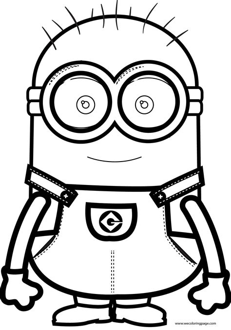 Bob Minion Very Cute Coloring Page