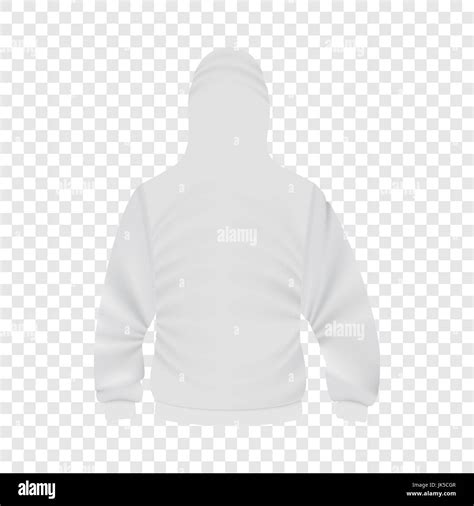 Back Of White Hoodie Mockup Realistic Illustration Of Back Of White
