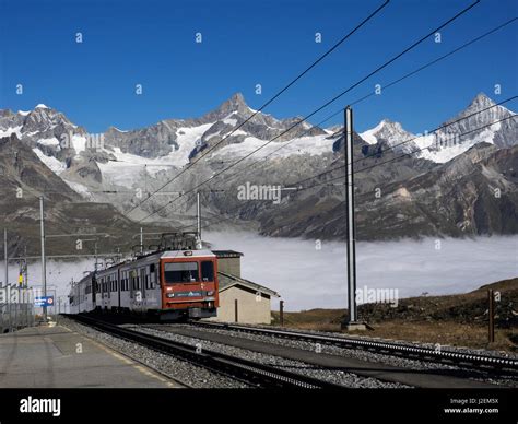 Switzerland Zermatt Gornergrat Bahn Railway At Rotenboden Station