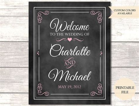 Chalkboard Wedding Welcome Sign Printable File Welcome To Our