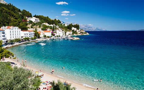 Adriatic Sea Blue Water With Transparent Water Beautiful Beach In