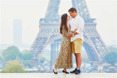 Happy Romantic Couple Enjoying Their Trip To Paris France Stock Image