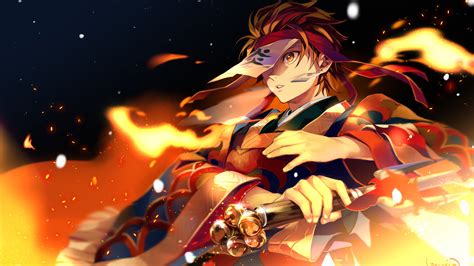 Demon Slayer Tanjiro Kamado With Sword With Black Background And Sparks Hd Anime Hd Wallpapers