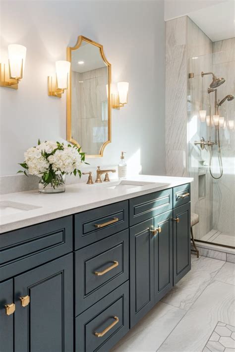 34 Master Bathrooms With Blue Cabinets Ideas Countertopsnews