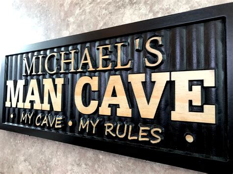Personalized Man Cave Sign Custom Man Cave Name Sign For Game Etsy