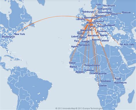 Brussels Airlines Route Map Longhaul Routes