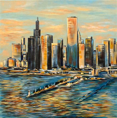 Chicago Cityscape Original Painting Kozyuk Gallery By Kkozyuk On Deviantart