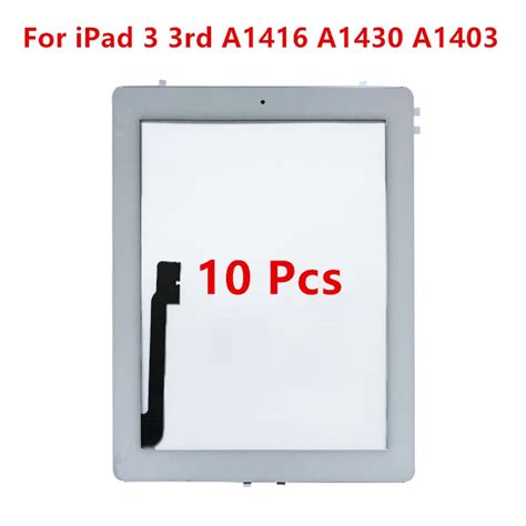 10 Pcs For Ipad 3 A1416 A1430 A1403 Digitizer Touch Screen Display