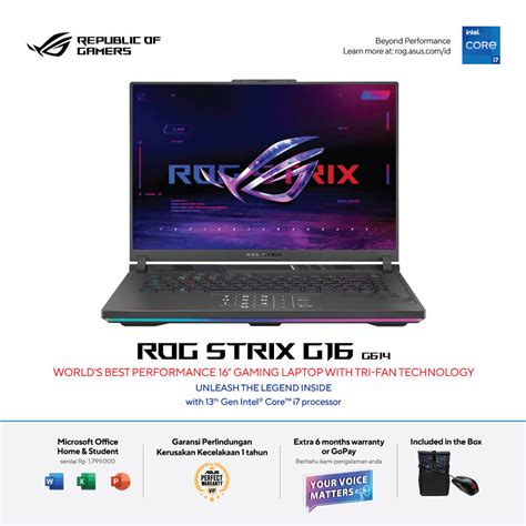 Asus Rog Strix G16 Gaming Laptop 2023 Eclipse Gray Ph