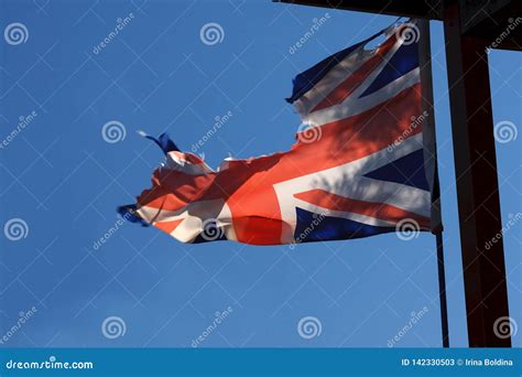 Torn British Flag Stock Image Image Of Textile Patriotism 142330503