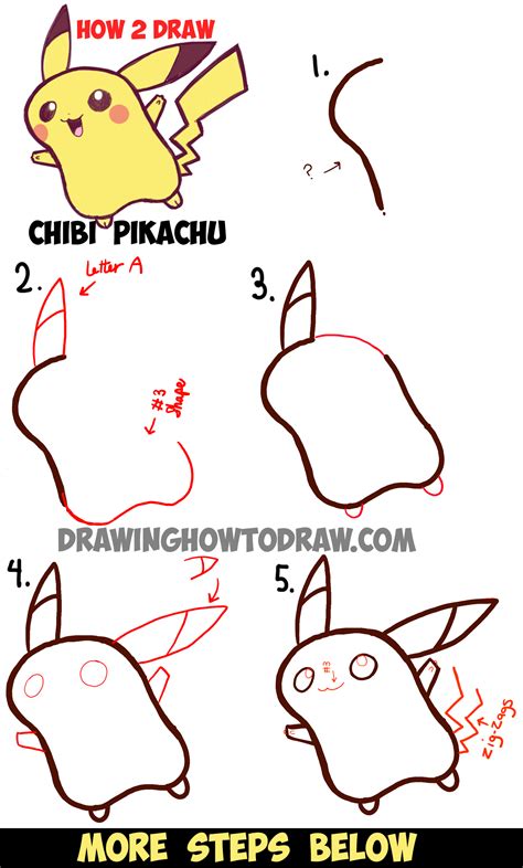 Pics Photos How To Draw A Cute Chibi Pikachu Step By Step Chibis Draw