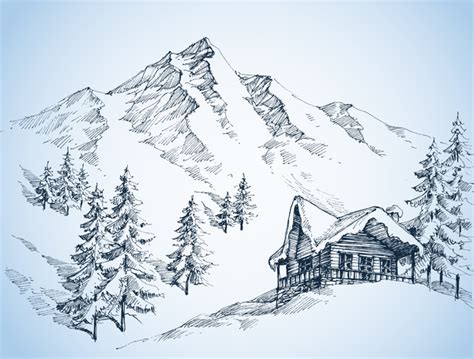 Snowy Mountain Drawing At Getdrawings Free Download