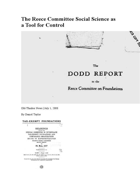 The Reece Committee Social Science As A Tool For Control Pdf Social
