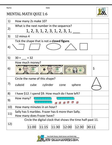 Maths Worksheets For Grade 1 Free Subtraction Worksheets To 12