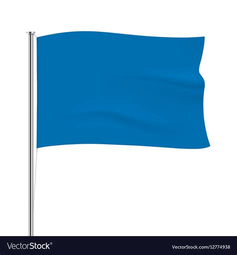 Waving Blue Flag Template Royalty Free Vector Image