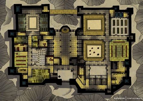 Monastery In The Mountains Battlemap Building 72x51 FantasyMaps