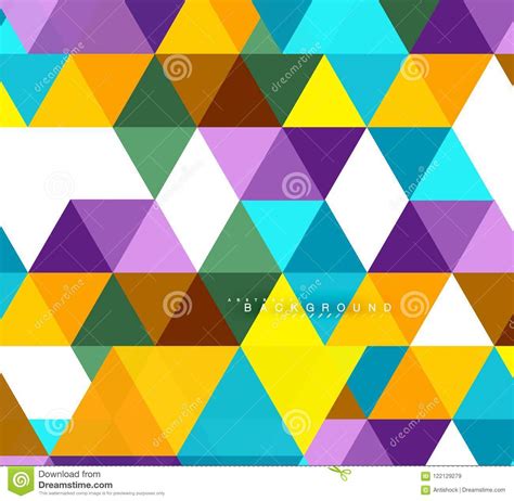 Multicolored Triangles Abstract Background Mosaic Tiles Concept Stock
