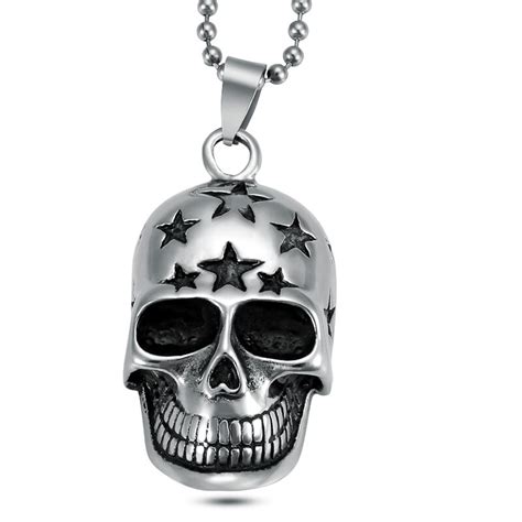 New Fashion Stainless Steel Skull Head Necklaces And Pendants For Men