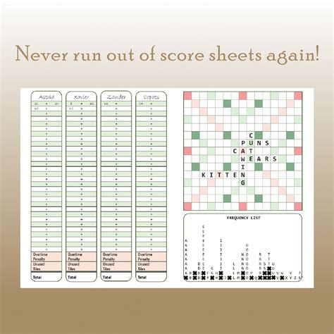 Instant Download Scrabble Board Game Score Cards Sheets Etsy