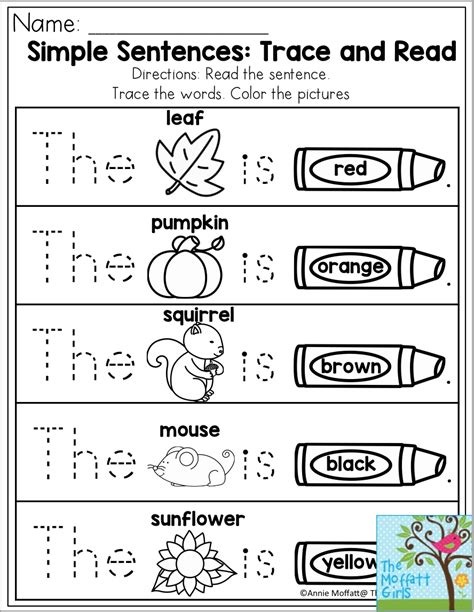 Simple Sentence Worksheet Kindergarten Reading