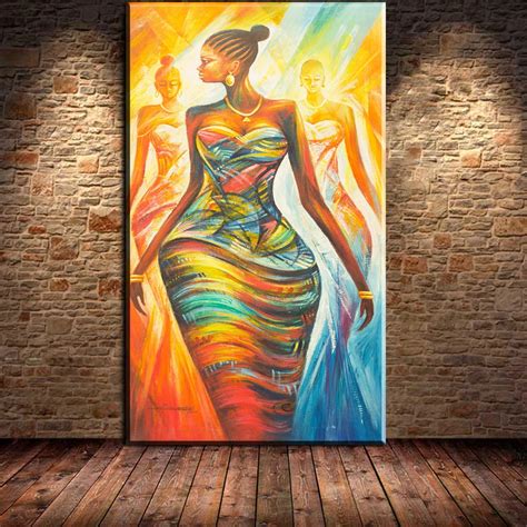 Canvas Wall Art Prints Modern Abstract African Women Canvas Painting