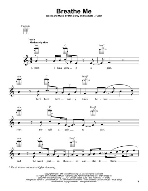 Download sia snowman sheet music notes and chords. Music Sheet: Breathe Me Sia Piano Sheet Music