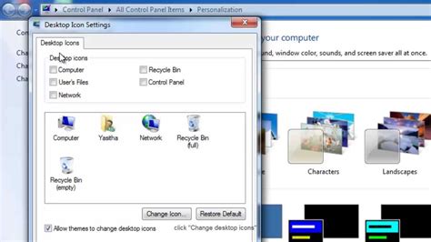 How To Add Or Remove Desktop Icons In Windows 7 Youtube