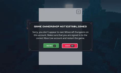 How To Fix Unable To Verify Game Ownership In Minecraft Dungeons