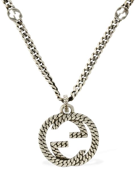 Gucci Interlocking G Necklace In Silver Modesens