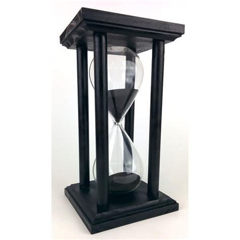 Square Black Hourglass With Black Sand 60 Minute Image Hourglass