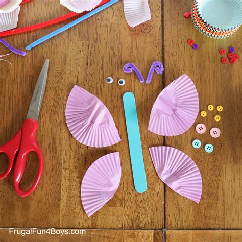 Cupcake Liner Butterfly Craft Frugal Fun For Boys And Girls