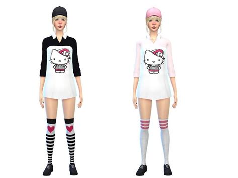 Sweetsims4s Hello Kitty Bodyshirt New Item Set