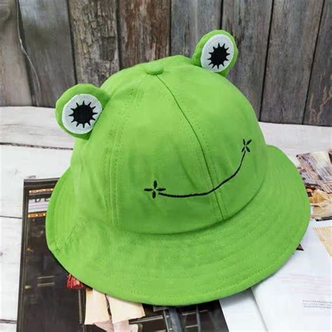 Fisherman Hat Cute Summer Frog Outdoor Women Bucket Hat Cotton Travel