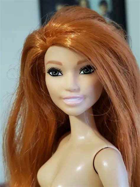 barbie fashionistas doll red hair green eyes nude for ooak or custom