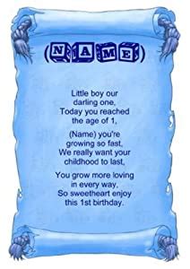 Personalised Poem Baby Boy (First Birthday) Gift Print: Amazon.co.uk