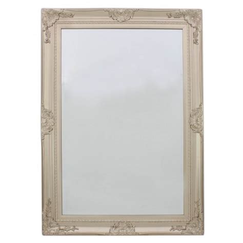 Antique French Style Large Rectangular Champagne Wall Mirror Hd365