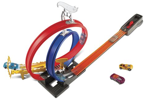 Hot Wheels Track Set With Toy Car Multi Lane Motorized Track With