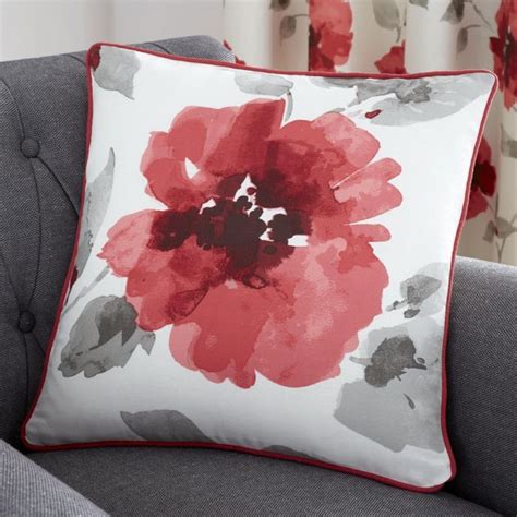 Adriana Floral Cushion Cover Red Tonys Textiles