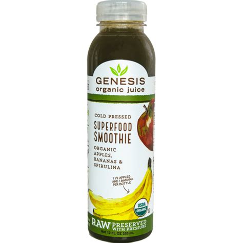 Genesis Organic Juice Superfood Smoothie 12 Oz Instacart