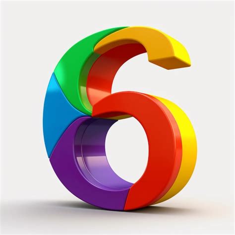 Premium Ai Image A Colorful Number 6 With A White Background