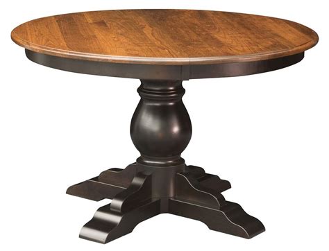 Amish Round Pedestal Dining Table Albany Solid Wood Traditional 4854