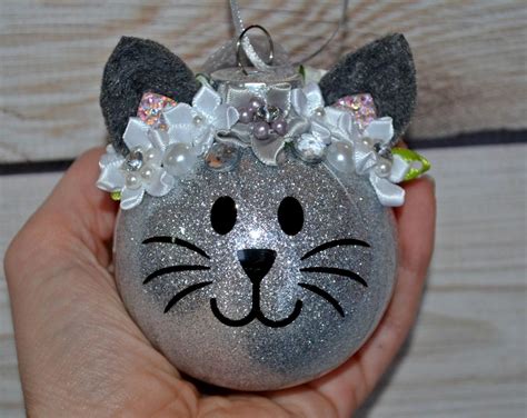 Personalized Christmas Ornament Cat Ornament Kitty ornament | Etsy | Christmas ornament crafts ...