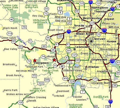 Evergreen Colorado Road Map Road Map