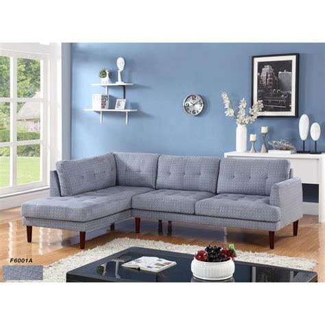 Gray Flint Linen Sectional Sofa Set 2 Piece Sh6001a The Home Depot