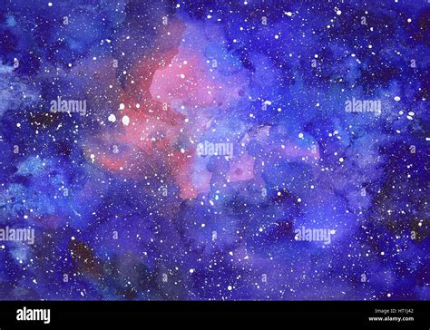Space Abstract Hand Painted Watercolor Background Hand Draw Painted